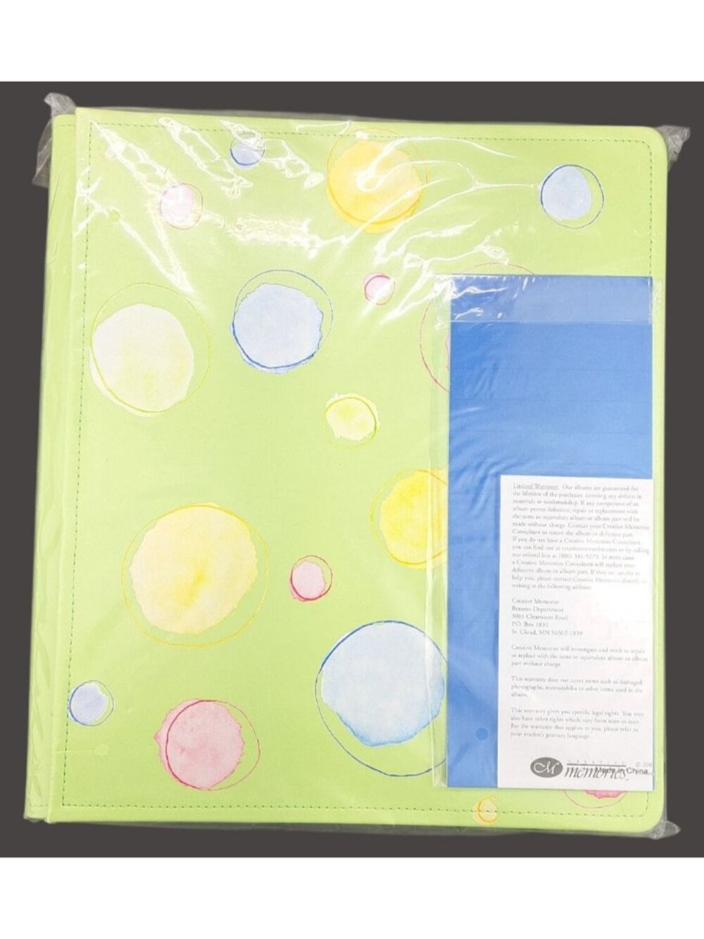 Creative Memories Green Polka Dot PicFolio Milestones Album 14x13 Photo Safe New